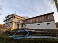 Umbau Scheune zu Wohnhaus in Erdmannhausen - Fassade verputzt - Gartenansicht